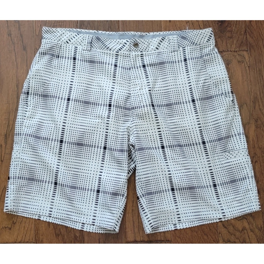 Ogio Men's Black&White Geometric Golf Performance Chino Shorts Sz 40 10" Inseam‎